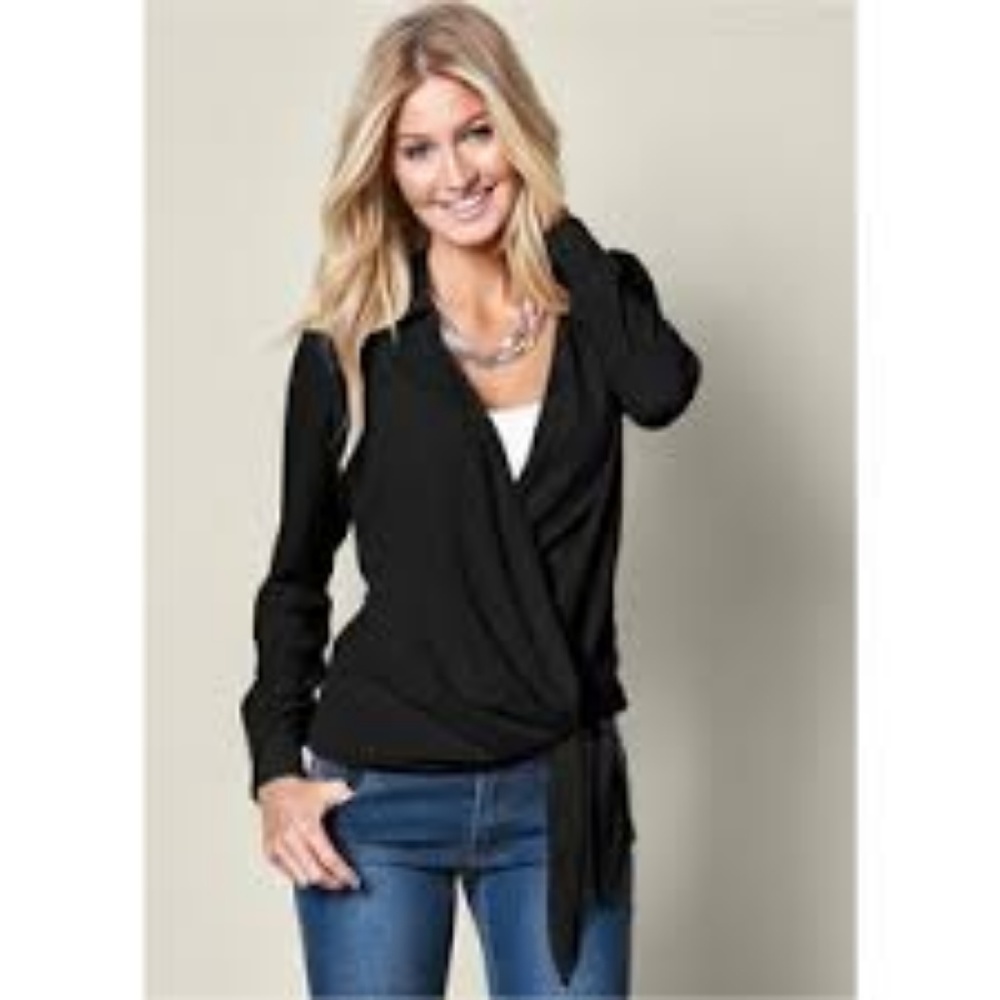 NWOT Surplus Side Tie Blouse